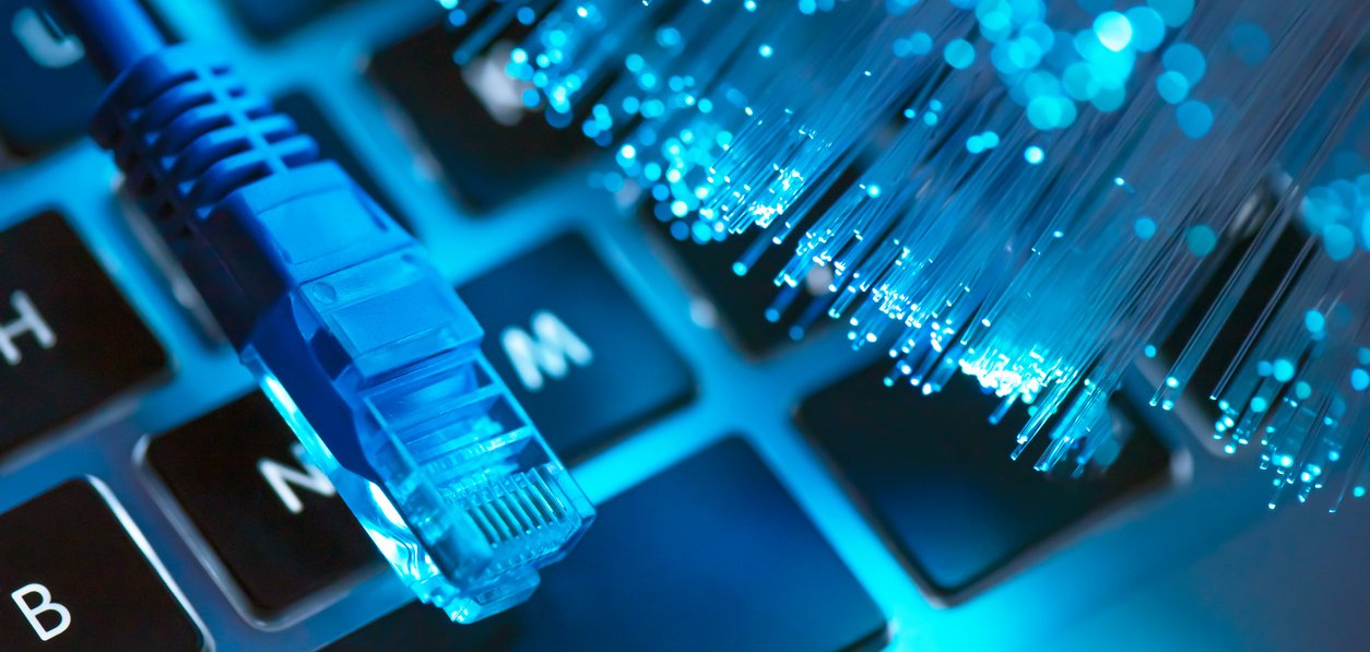 High speed fiber optic internet concept