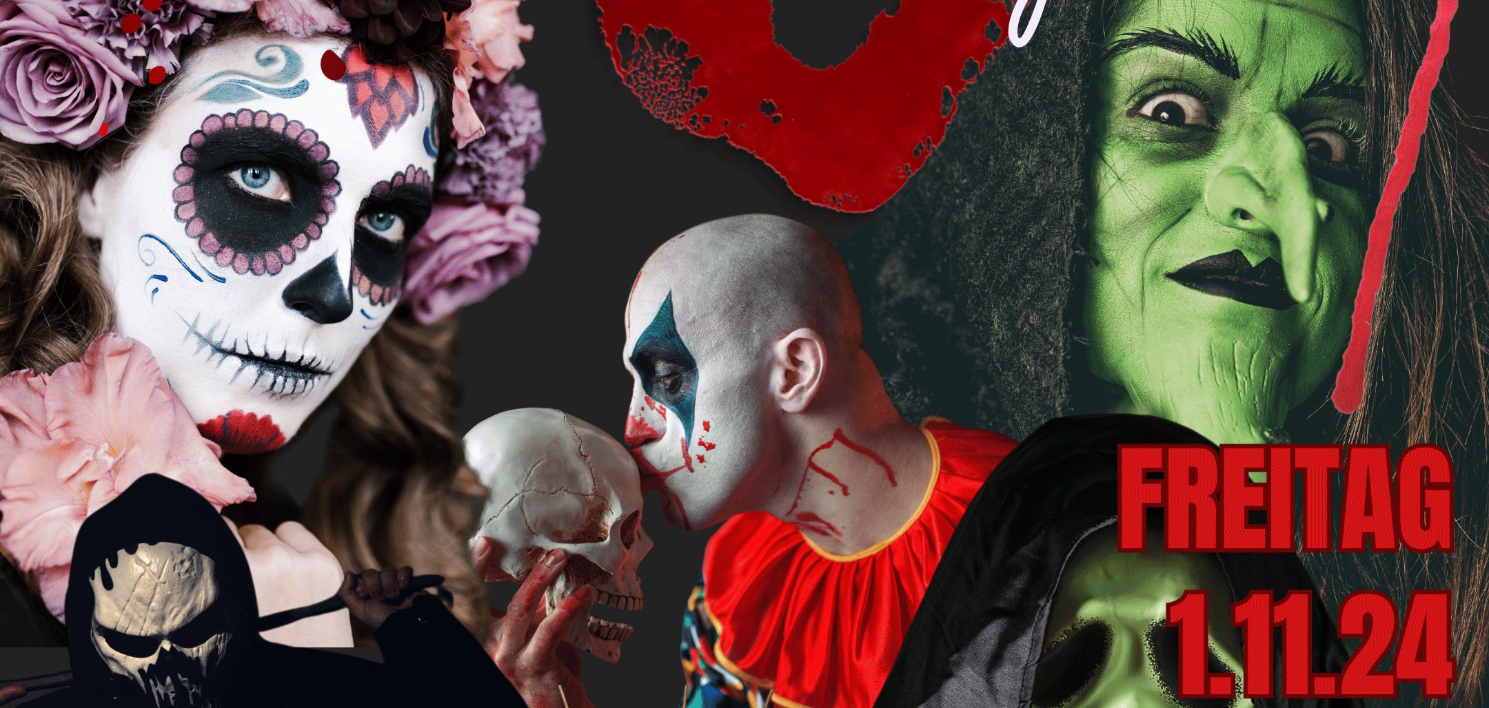 Black Orange Modern Bold Halloween Party Poster - 1