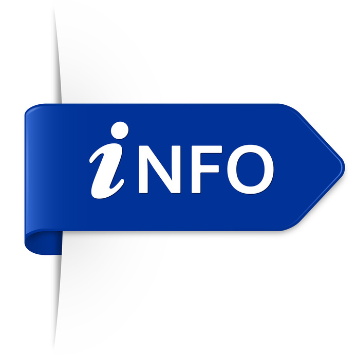 Blauer Pfeil als Symbol für Information