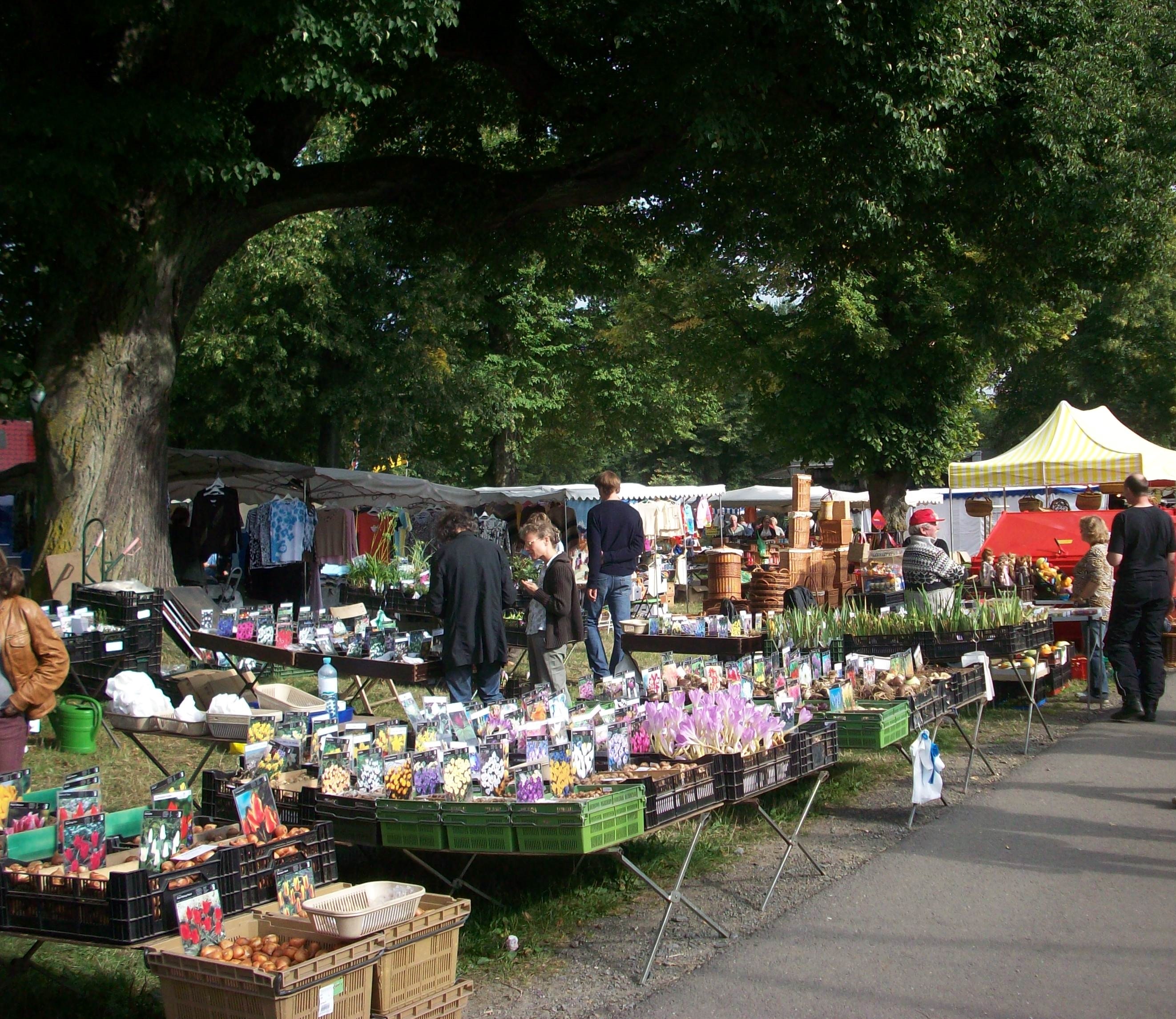 Verkaufsstände auf dem Alteburger Markt