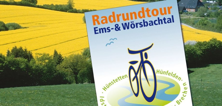Plakat mit Hinweis Rad-Rundtour Ems-Wörsbachtal und teilnehmende Städte und Gemeinden
