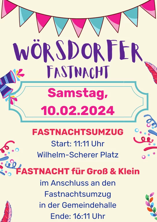 Plakat Fastnachtsumzug Wörsdorf