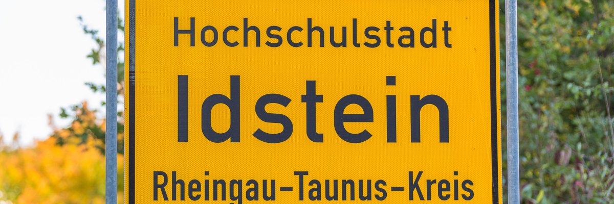 Stadteingangsschild Hochschulstadt Idstein 