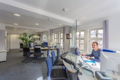 Bürgerbüro im Erdgeschoss des Rathauses