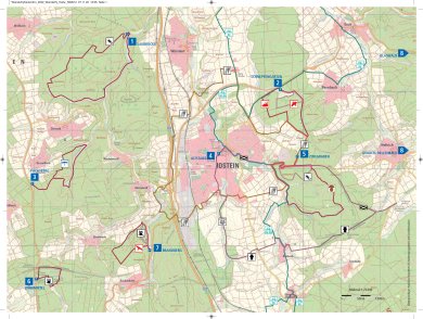 Karte mit Wandervorschlägen Karte mit Wandervorschlägen