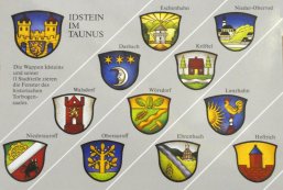 Wappen Idsteiner Stadtteile Darstellung der Wappen Idsteins und seiner 11 Stadtteile