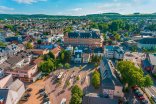 Hochschule Fresenius Blick von oben auf Innenstadt mit Hochschule Fresenius